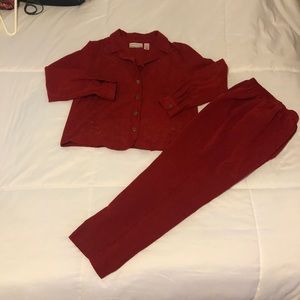 Alfred Dunner Beautiful Holiday beaded pantsuit!